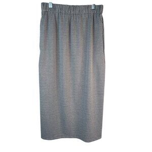 2/$30 Vintage Black & White S Houndstooth Midi Skirt With Elastic Waist & Front